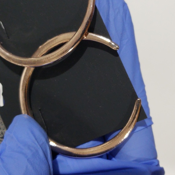 Minimalist Rose Gold tone 1.5" Open Hoop Earrings, Modern & Chic Women's Jewelry - Picture 8 of 9